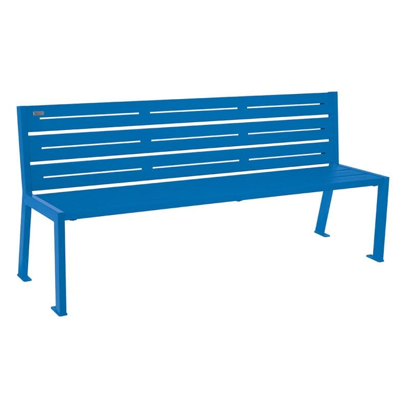 Cityscape Direct Silaos Seat (Steel) - 1800mm wide No Armrests / 6 Slats / Blue (RAL 5010)