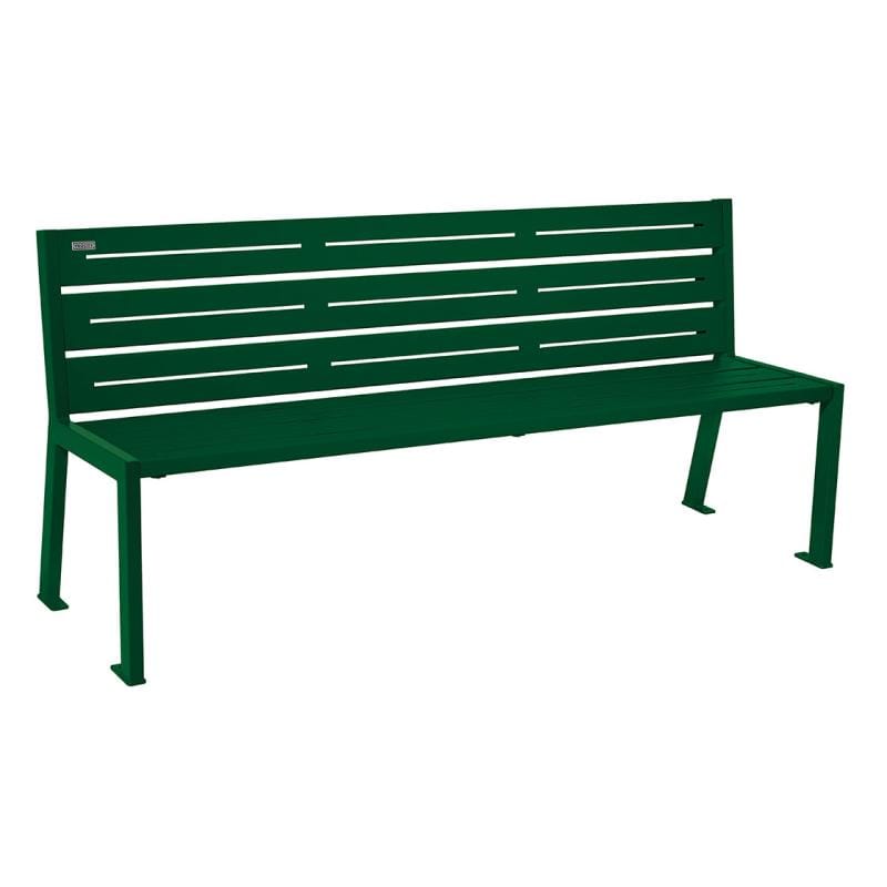 Cityscape Direct Silaos Seat (Steel) - 1800mm wide No Armrests / 6 Slats / Green (RAL 6005)