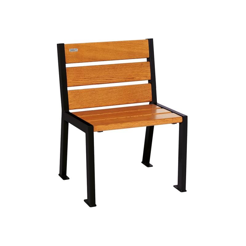 Cityscape Direct Silaos Chair (Steel and Wood) - 600mm wide No Armrests / 6 Slats (Light Oak) / Black RAL 9005)