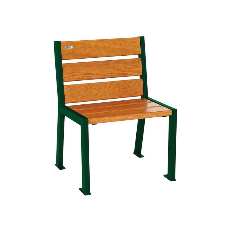 Cityscape Direct Silaos Chair (Steel and Wood) - 600mm wide No Armrests / 6 Slats (Light Oak) / Green (RAL 6005)