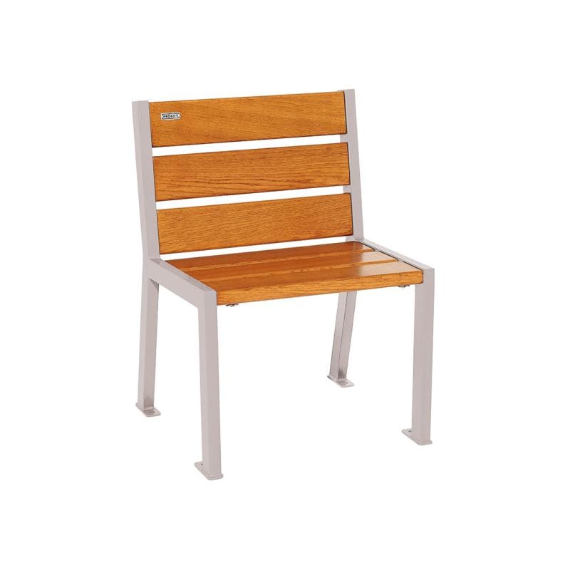 Cityscape Direct Silaos Chair (Steel and Wood) - 600mm wide No Armrests / 6 Slats (Light Oak) / Light Grey (RAL 7044)