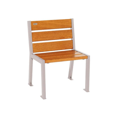 Cityscape Direct Silaos Chair (Steel and Wood) - 600mm wide No Armrests / 6 Slats (Light Oak) / Light Grey (RAL 7044)