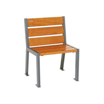 Cityscape Direct Silaos Chair (Steel and Wood) - 600mm wide No Armrests / 6 Slats (Light Oak) / Procity Grey