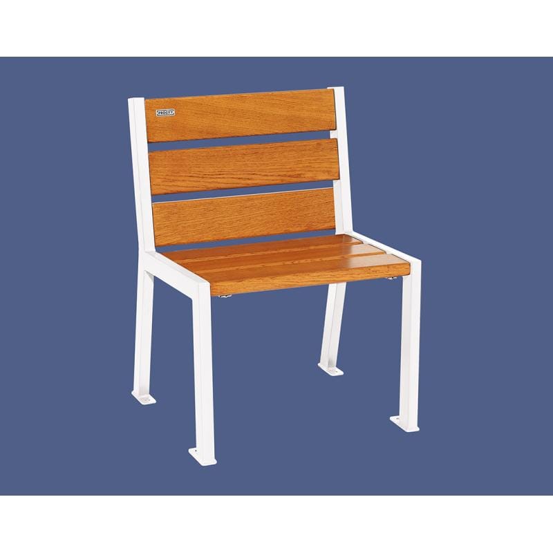 Cityscape Direct Silaos Chair (Steel and Wood) - 600mm wide No Armrests / 6 Slats (Light Oak) / White (RAL 9010)