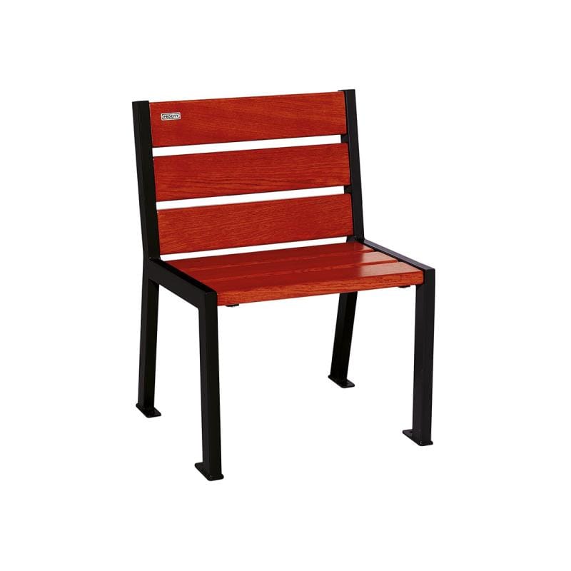 Cityscape Direct Silaos Chair (Steel and Wood) - 600mm wide No Armrests / 6 Slats (Mahogany) / Black RAL 9005)