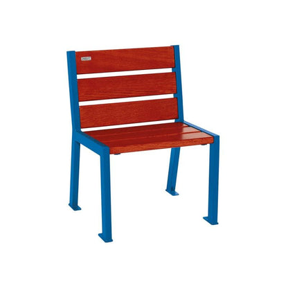 Cityscape Direct Silaos Chair (Steel and Wood) - 600mm wide No Armrests / 6 Slats (Mahogany) / Blue (RAL 5010)