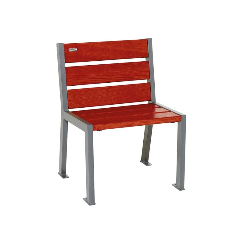 Cityscape Direct Silaos Chair (Steel and Wood) - 600mm wide No Armrests / 6 Slats (Mahogany) / Procity Grey