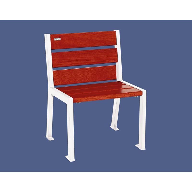 Cityscape Direct Silaos Chair (Steel and Wood) - 600mm wide No Armrests / 6 Slats (Mahogany) / White (RAL 9010)