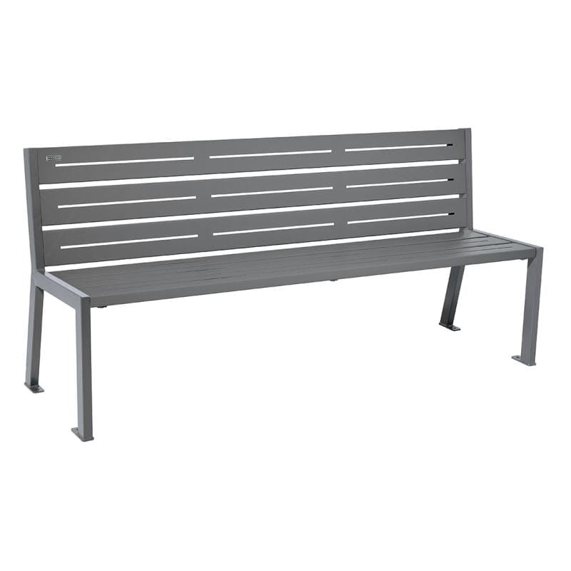 Cityscape Direct Silaos Seat (Steel) - 1800mm wide No Armrests / 6 Slats / Procity Grey