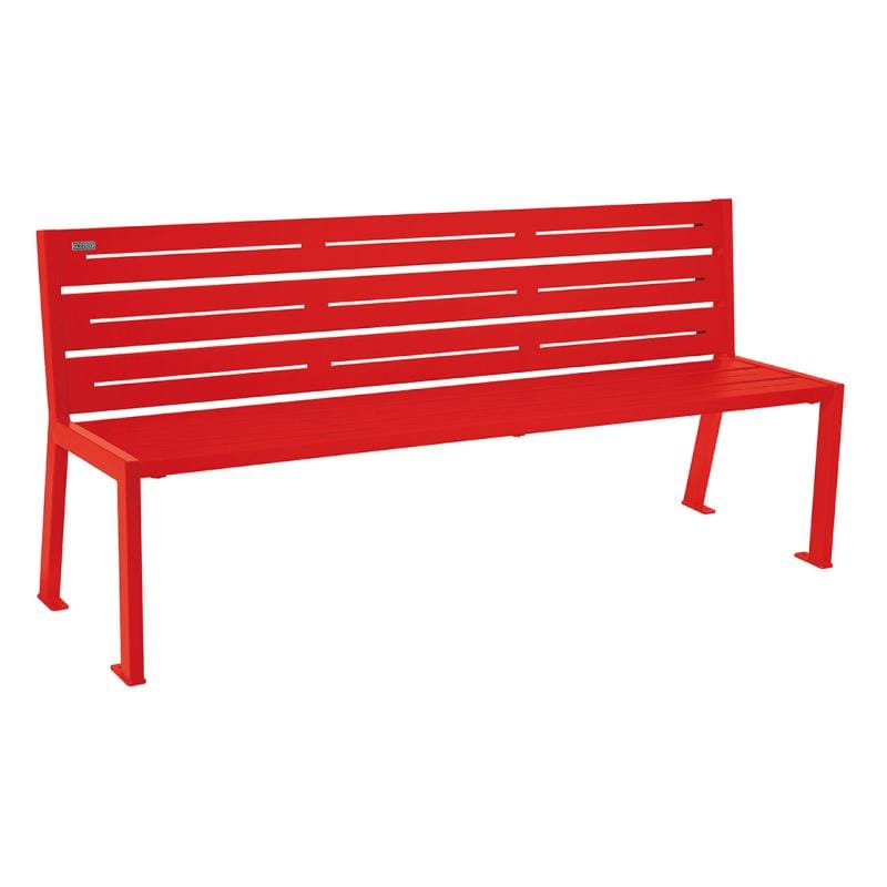 Cityscape Direct Silaos Seat (Steel) - 1800mm wide No Armrests / 6 Slats / Red (RAL 3020)