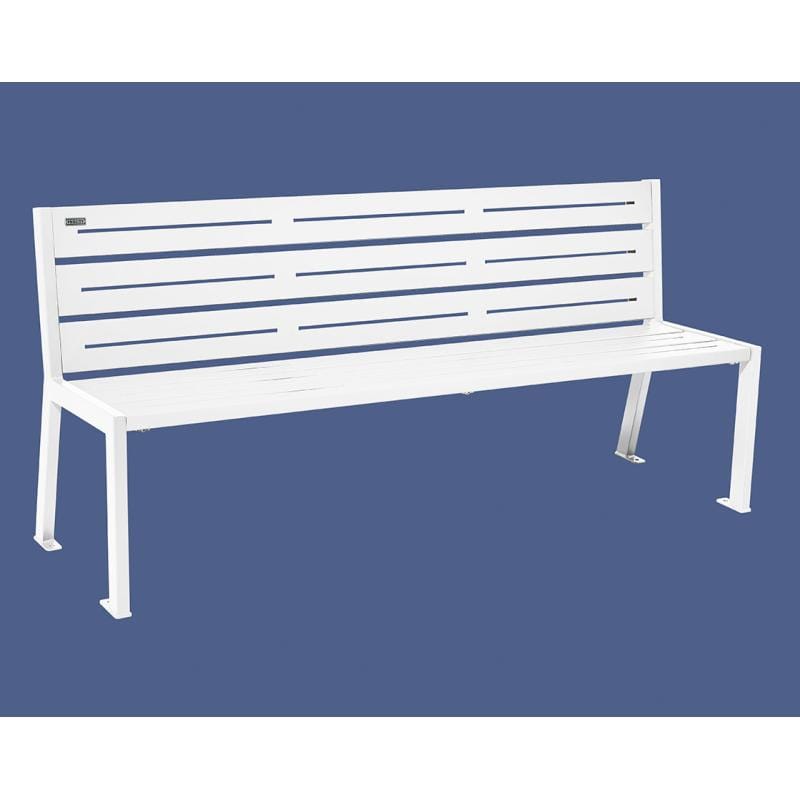 Cityscape Direct Silaos Seat (Steel) - 1800mm wide No Armrests / 6 Slats / White (RAL 9010)