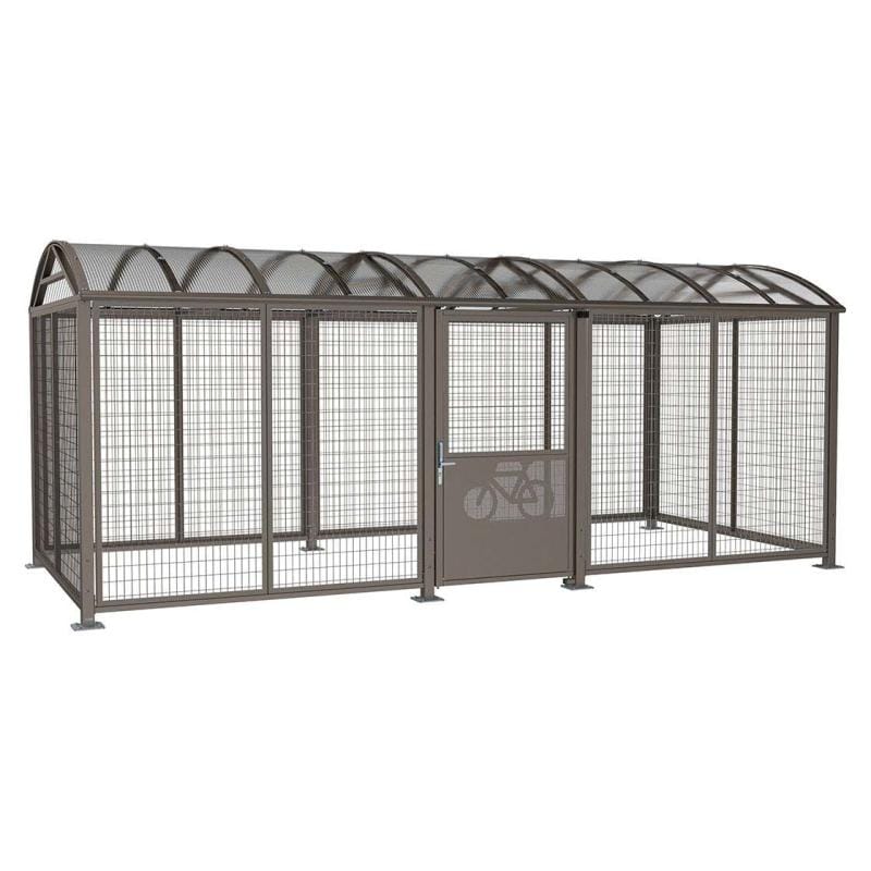 Cityscape Direct Secure XL Barrel Roof Bicycle Shelter Procity Grey / Digicode Pad / Painted