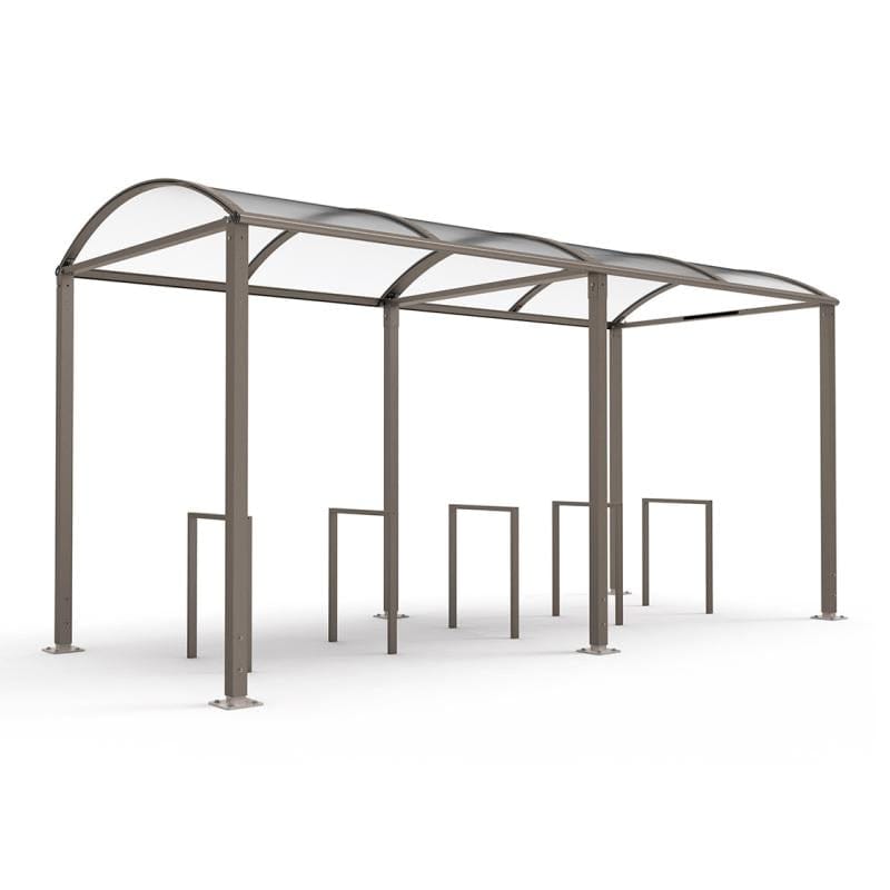 Cityscape Direct Barrel Roof Bicycle Shelter Procity Grey / Extended Unit (No Cladding)