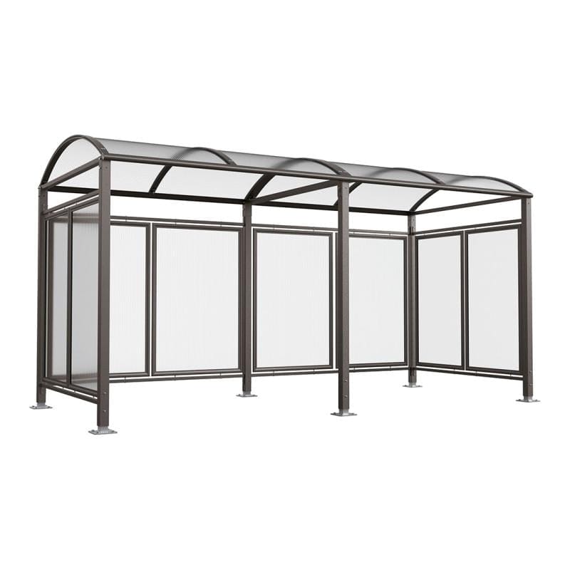 Cityscape Direct Barrel Roof Bicycle Shelter Procity Grey / Extended Unit (With Cladding)