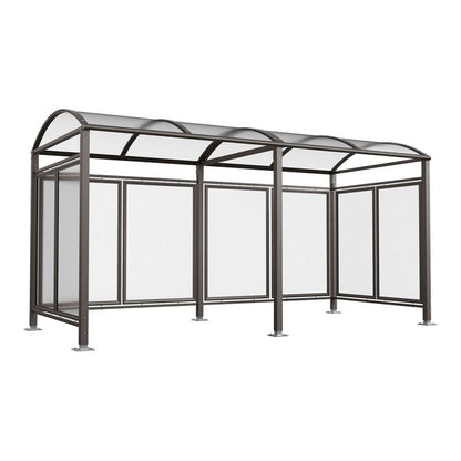 Cityscape Direct Barrel Roof Bicycle Shelter Procity Grey / Extended Unit (With Cladding)