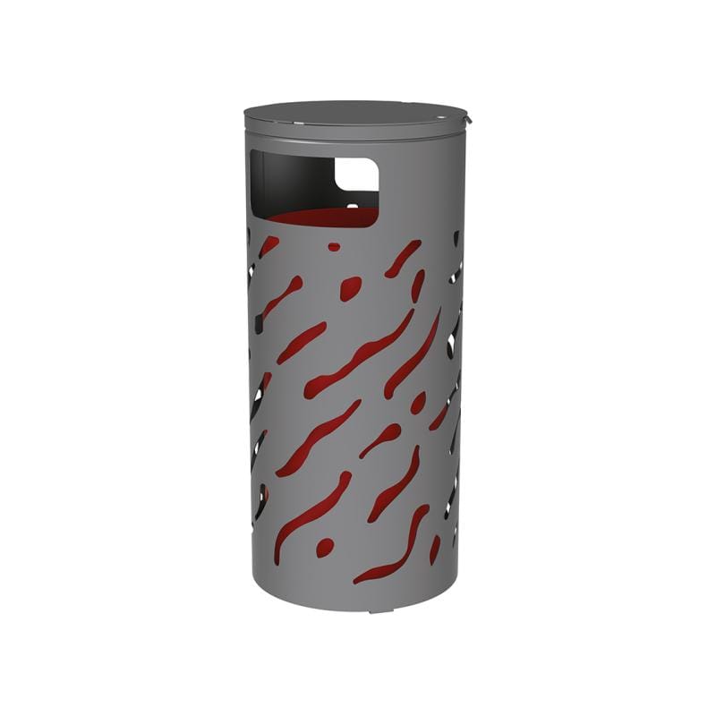 Cityscape Direct Venice Litter Bin (with Cover) Procity Grey / Galvanised and Painted Bucket (to match frame)