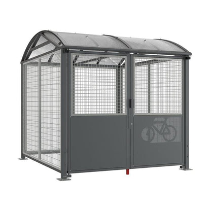 Cityscape Direct Secure Barrel Roof Bicycle Shelter Procity Grey / Key Lock / Galvanised