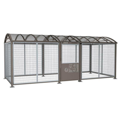Cityscape Direct Secure XL Barrel Roof Bicycle Shelter Procity Grey / Key Lock / Galvanised