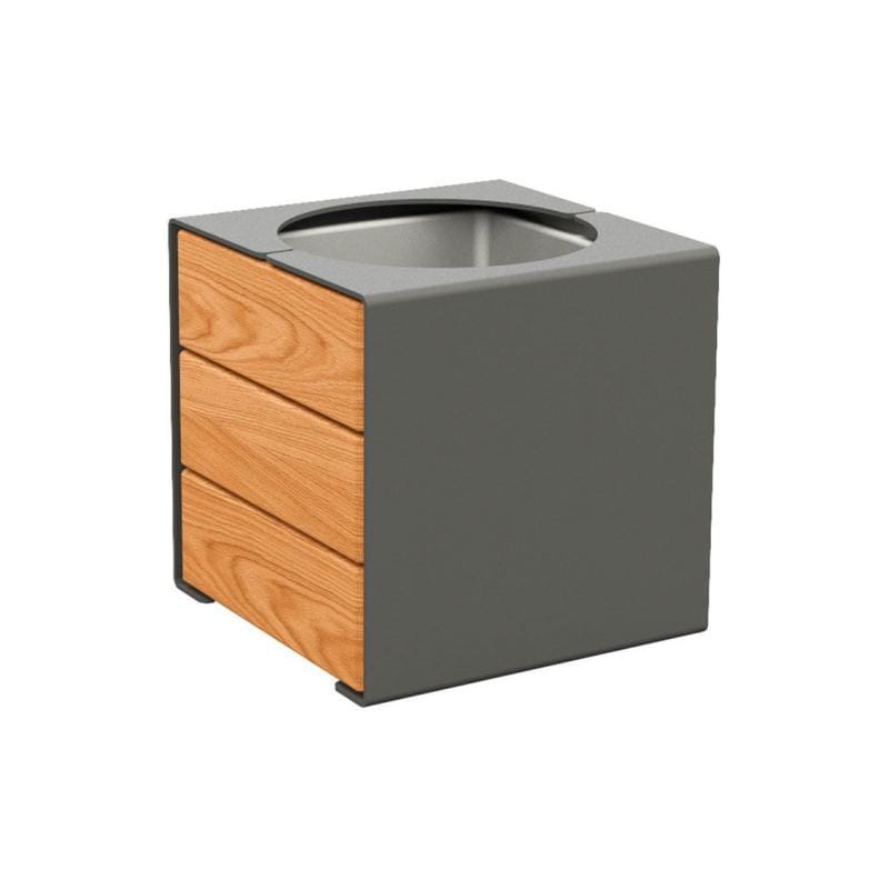 Cityscape Direct Kube Planter (Steel and Wood) Procity Grey / Light Oak