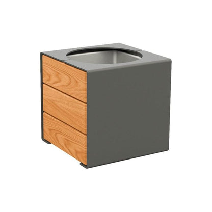 Cityscape Direct Kube Planter (Steel and Wood) Procity Grey / Light Oak