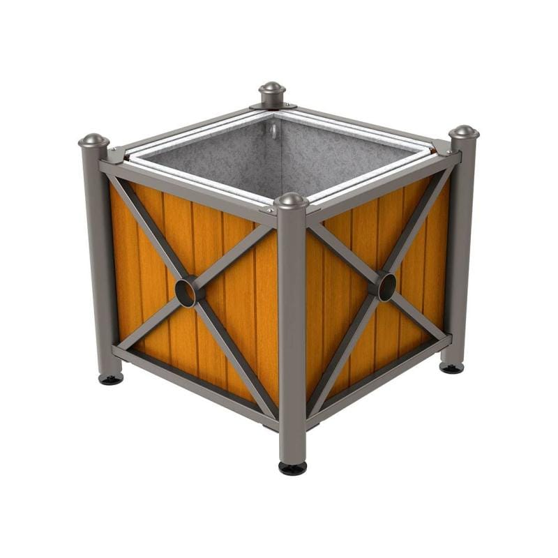 Cityscape Direct Province Agora Planter (Steel and Wood) Procity Grey / Light Oak / With inserts for use with lifting rings