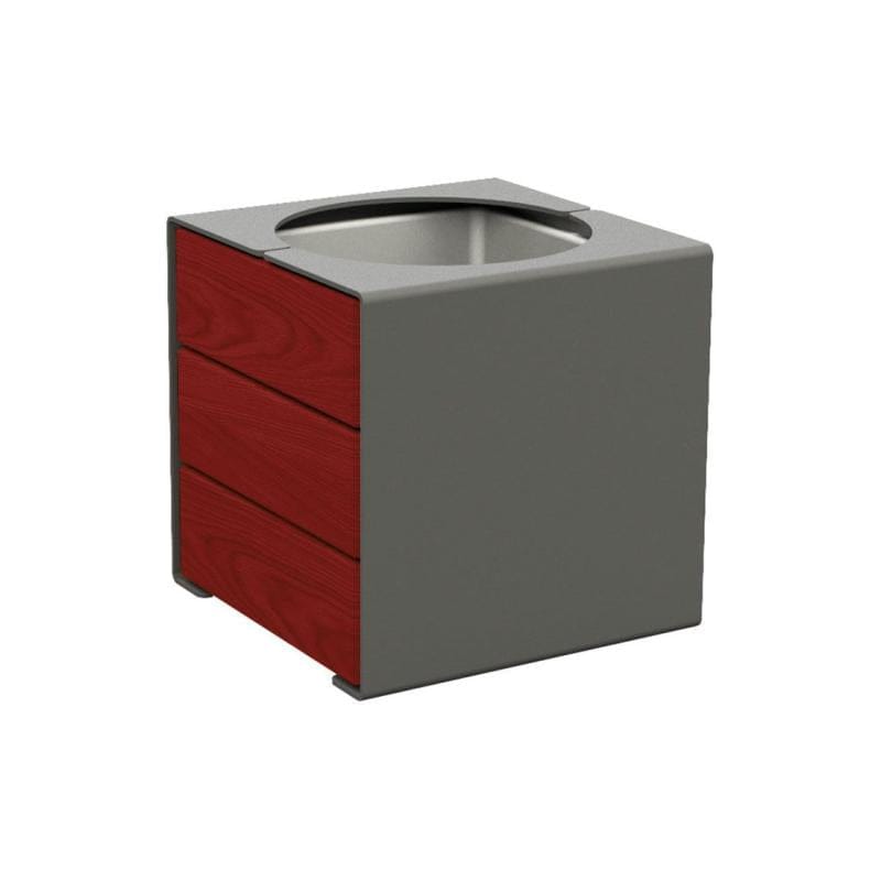 Cityscape Direct Kube Planter (Steel and Wood) Procity Grey / Mahogany