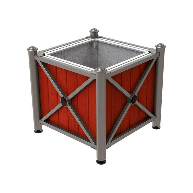 Cityscape Direct Province Agora Planter (Steel and Wood) Procity Grey / Mahogany / With inserts for use with lifting rings