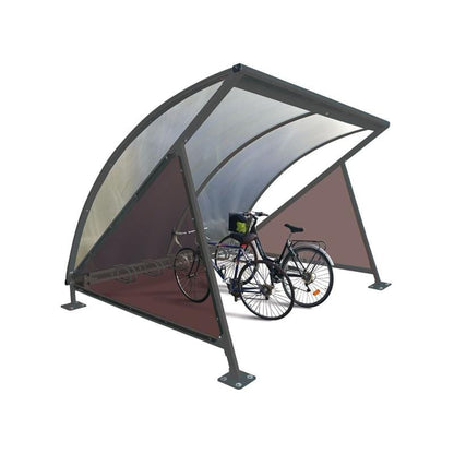 Cityscape Direct Crescent Bicycle Shelter Procity Grey / Single Unit (with Bicycle Rack)