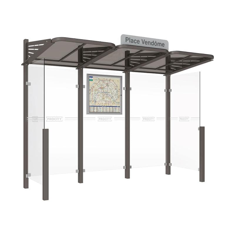 Cityscape Direct Conviviale Bus Shelter Procity Grey / With cladding on both sides / Not Required