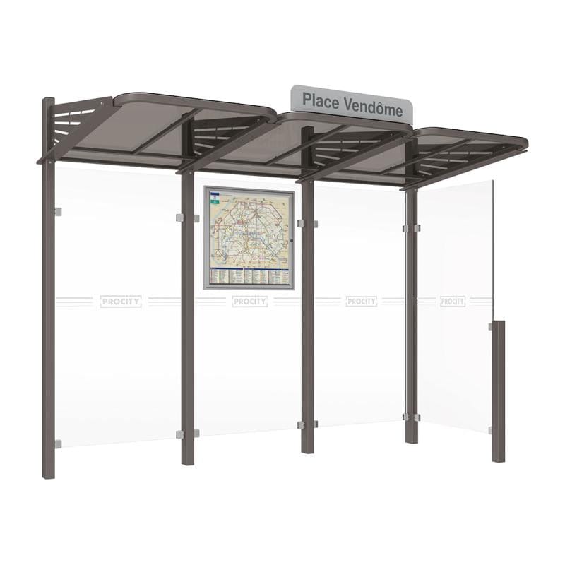 Cityscape Direct Conviviale Bus Shelter Procity Grey / With cladding on one side only / Not Required