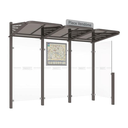 Cityscape Direct Conviviale Bus Shelter Procity Grey / With cladding on one side only / Not Required