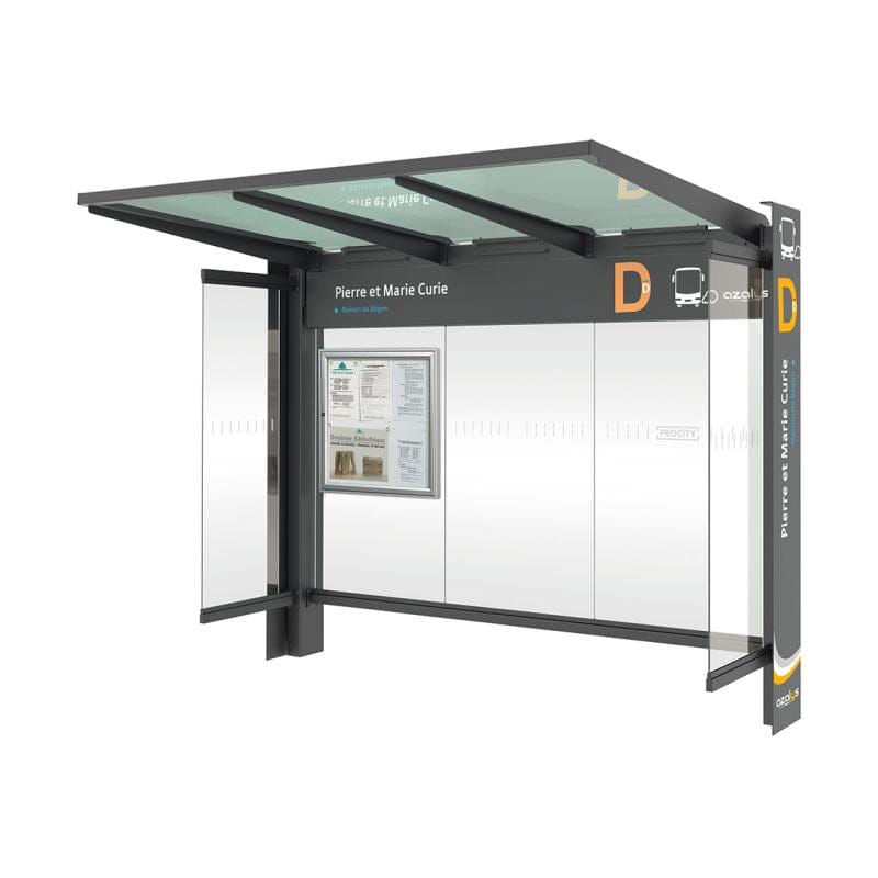 Cityscape Direct Kube Bus Shelter Procity Grey / With Side Cladding / Not Required