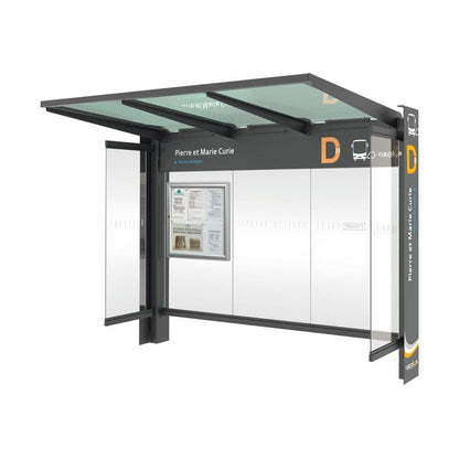 Cityscape Direct Kube Bus Shelter Procity Grey / With Side Cladding / Not Required