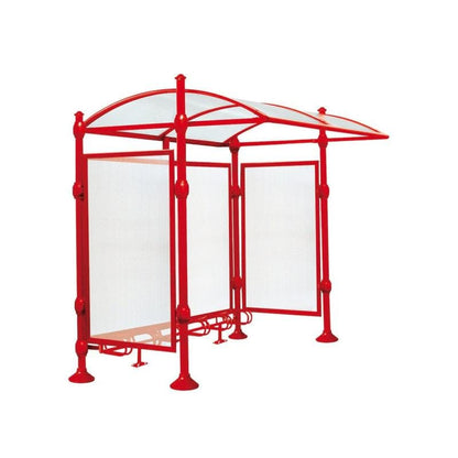 Cityscape Direct Province Bicycle Shelter Red (RAL 3020) / Agora / With Cladding