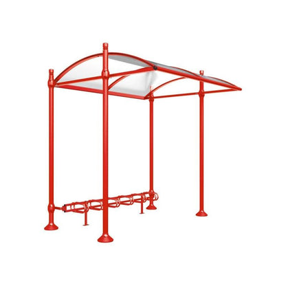 Cityscape Direct Province Bicycle Shelter Red (RAL 3020) / City / No Cladding