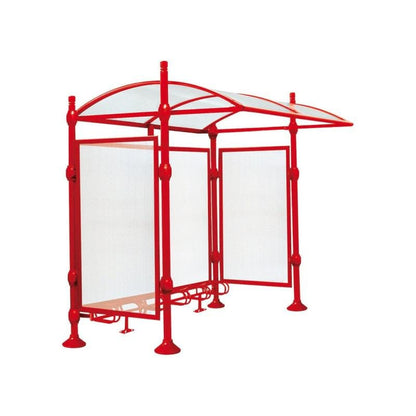 Cityscape Direct Province Bicycle Shelter Red (RAL 3020) / City / With Cladding