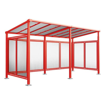 Cityscape Direct Milan Bicycle Shelter Red (RAL 3020) / Extended Unit (Full Cladding)