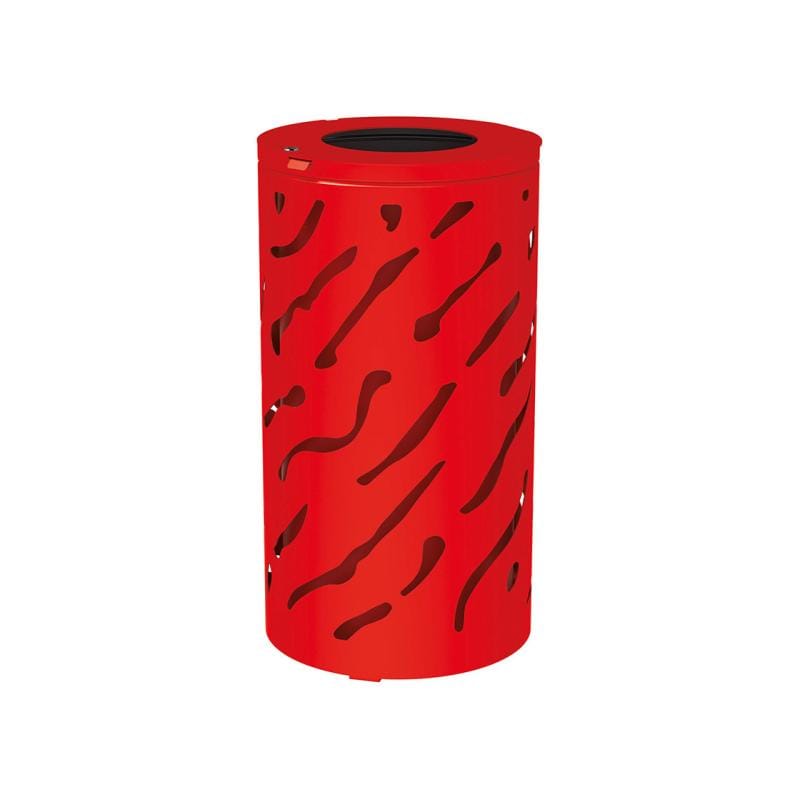 Cityscape Direct Venice Litter Bin Red (RAL 3020) / Galvanised and Painted Bucket (to match frame)