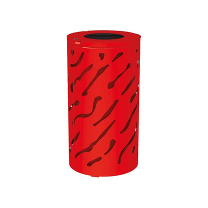Cityscape Direct Venice Litter Bin Red (RAL 3020) / Galvanised and Painted Bucket (to match frame)