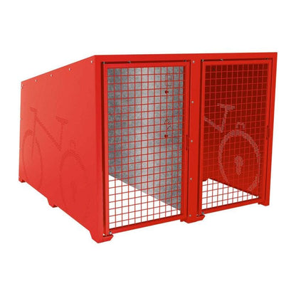 Cityscape Direct Berlin Bicycle Shelter Red (RAL 3020) / Galvanised and Painted (to match steel casing) / Not Required