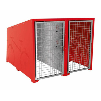 Cityscape Direct Berlin Bicycle Shelter Red (RAL 3020) / Galvanised Only / Not Required