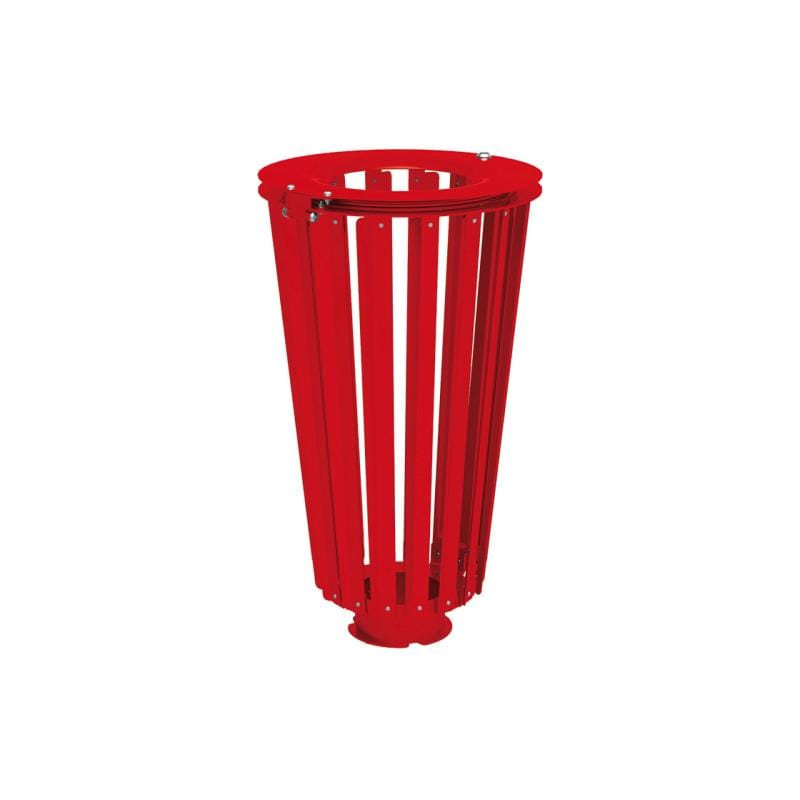 Cityscape Direct Lofoten Litter Bin (Steel) Red (RAL 3020) / No Bucket