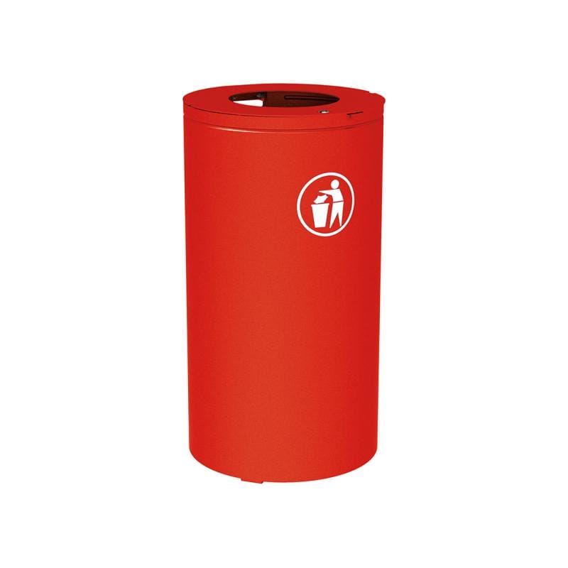 Cityscape Direct Olbia Litter Bin Red (RAL 3020) / No Bucket