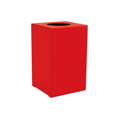 Cityscape Direct Kube Litter Bin (Steel) Red (RAL 3020) / No Lid