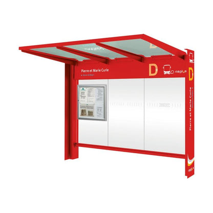 Cityscape Direct Kube Bus Shelter Red (RAL 3020) / No Side Cladding / Not Required