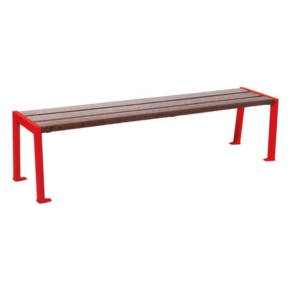 Cityscape Direct Silaos Bench (Steel and Recycled Plastic) Red (RAL 3020)