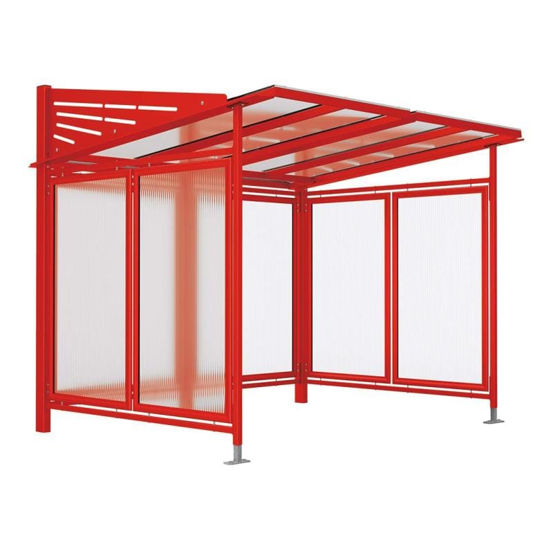 Cityscape Direct Conviviale Bicycle Shelter Red (RAL 3020) / Single Unit (Full Cladding)