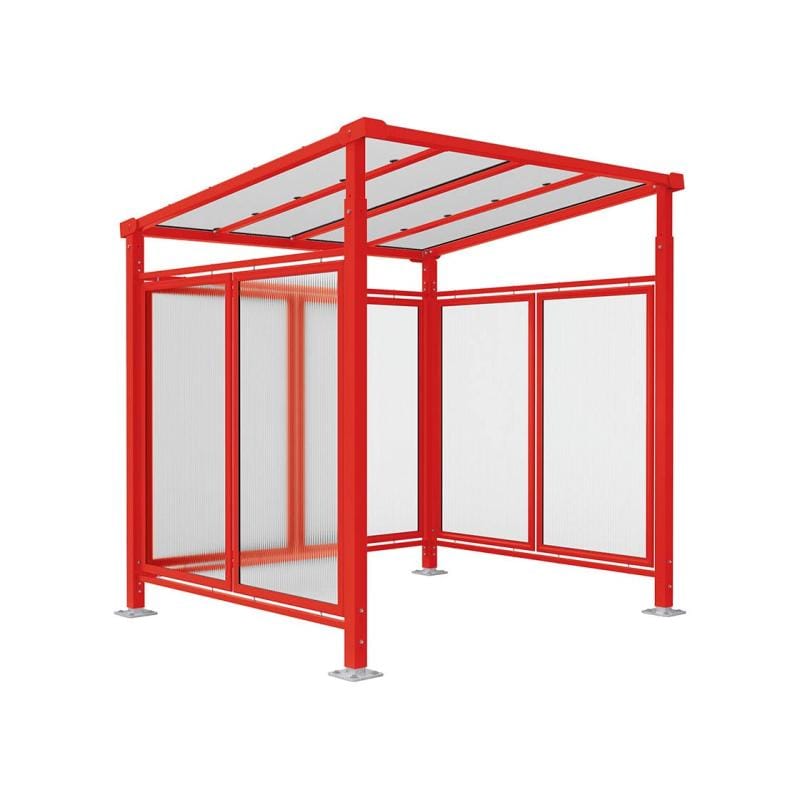 Cityscape Direct Milan Bicycle Shelter Red (RAL 3020) / Single Unit (Full Cladding)