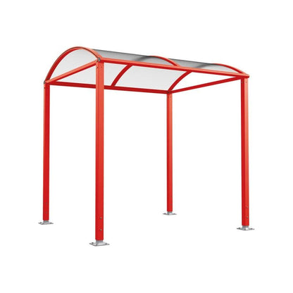 Cityscape Direct Barrel Roof Bicycle Shelter Red (RAL 3020) / Single Unit (No Cladding)