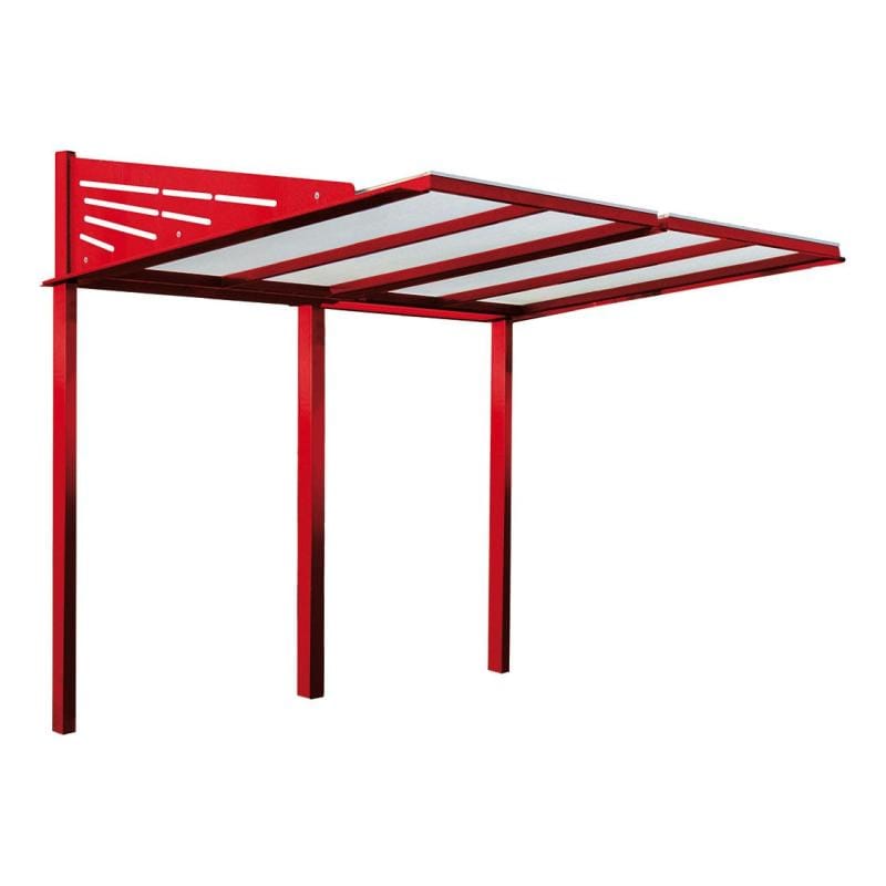 Cityscape Direct Conviviale Bicycle Shelter Red (RAL 3020) / Single Unit (No Cladding)